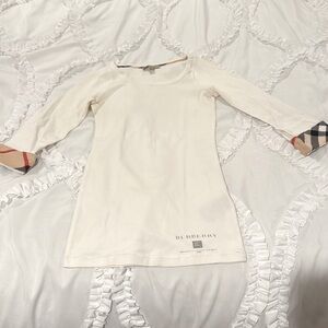 White Burberry 3/4 length sleeve shirt - Size XS